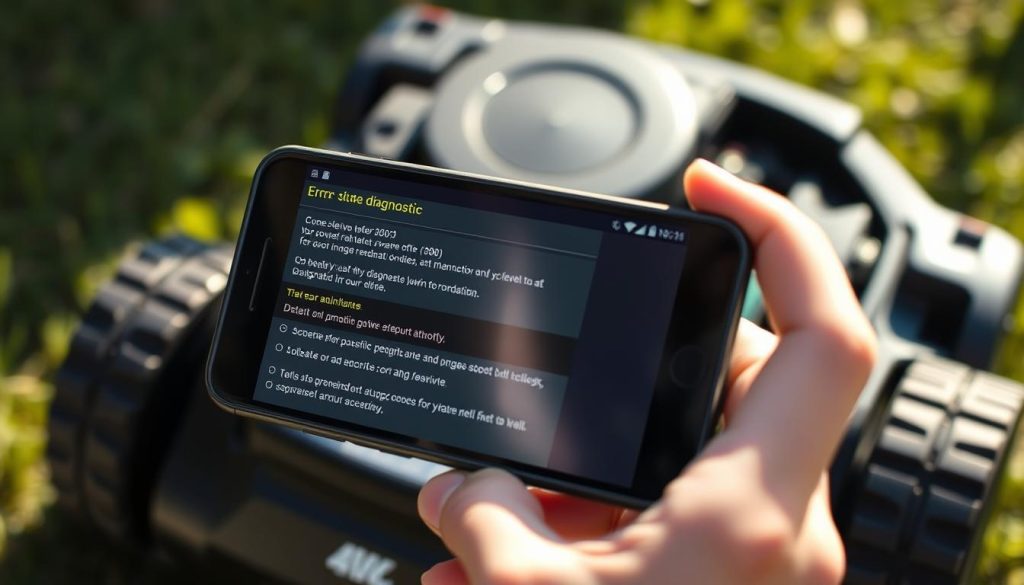 Mähroboter Fehlerdiagnose mit Handy